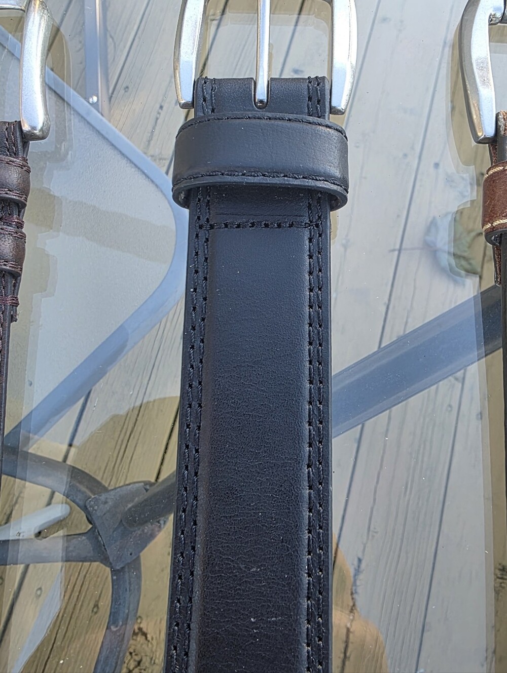 Classic Black Leather Men's Belt - 38 Unbranded